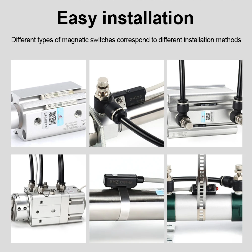 Cloweit Air Pneumatic Cylinder CS1-J Magnetic Reed Switch Sensor CS1-G CS1-M CS1-U -F D-A93 D-Z73 D-A73 D-C73 Switch Solenoid