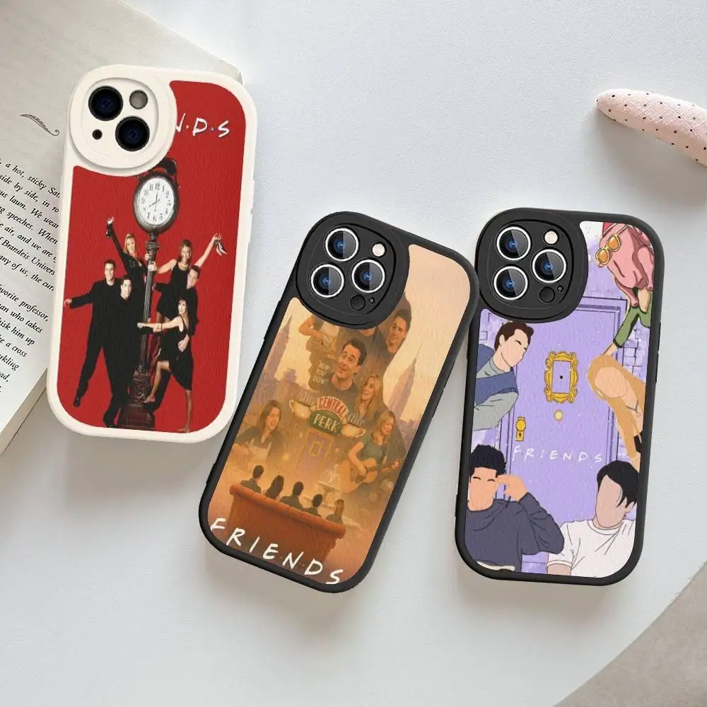 

Friends Hot TV Show Phone Case for iPhone 16 15 14 13 Pro Max 11 12 Plus Leather Silicone Cover