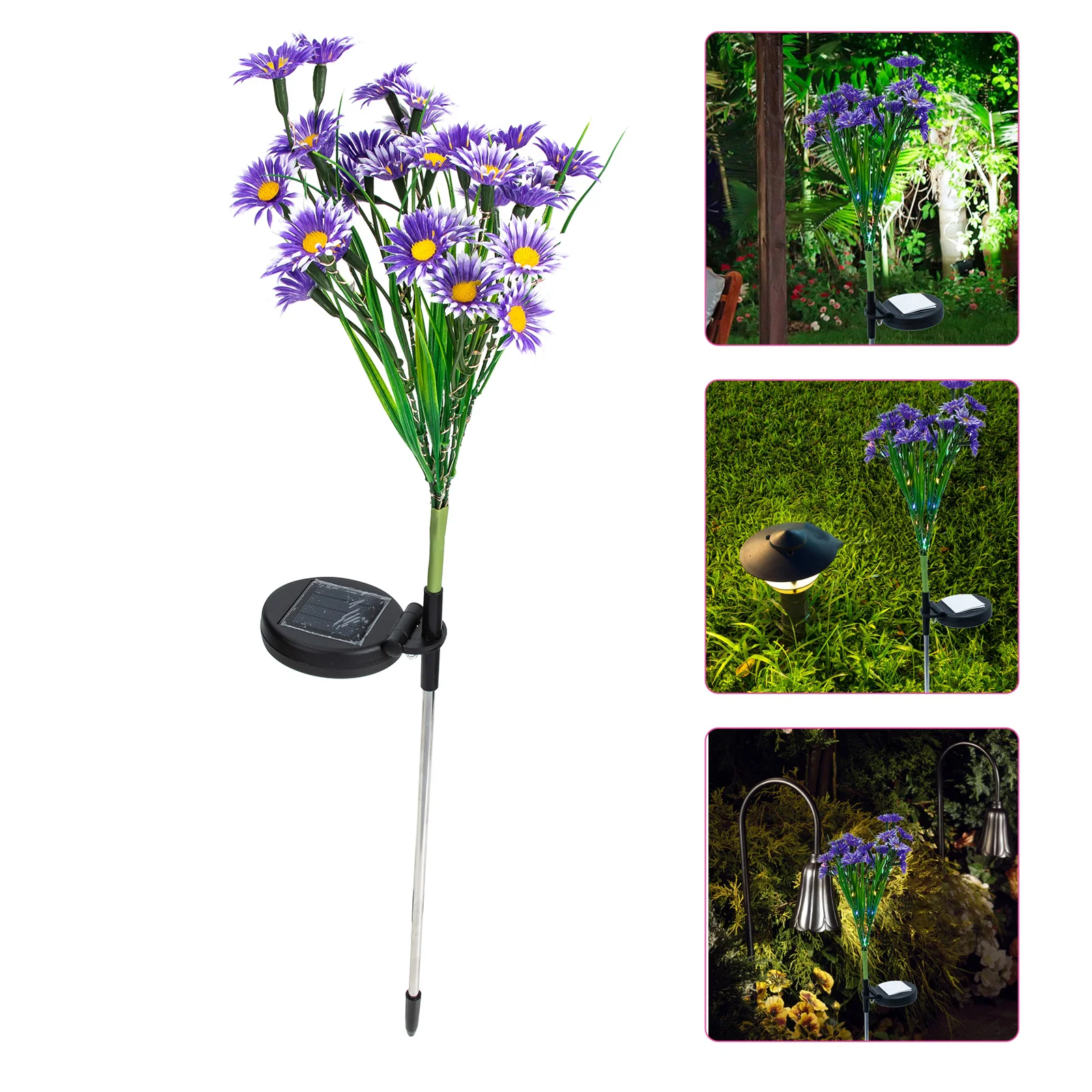 

Solar Powered Outdoor Lamp Chrysanthemum Design Led Garden Light For Yard Lawn Ground Inserted Lighting Decorative Lamp