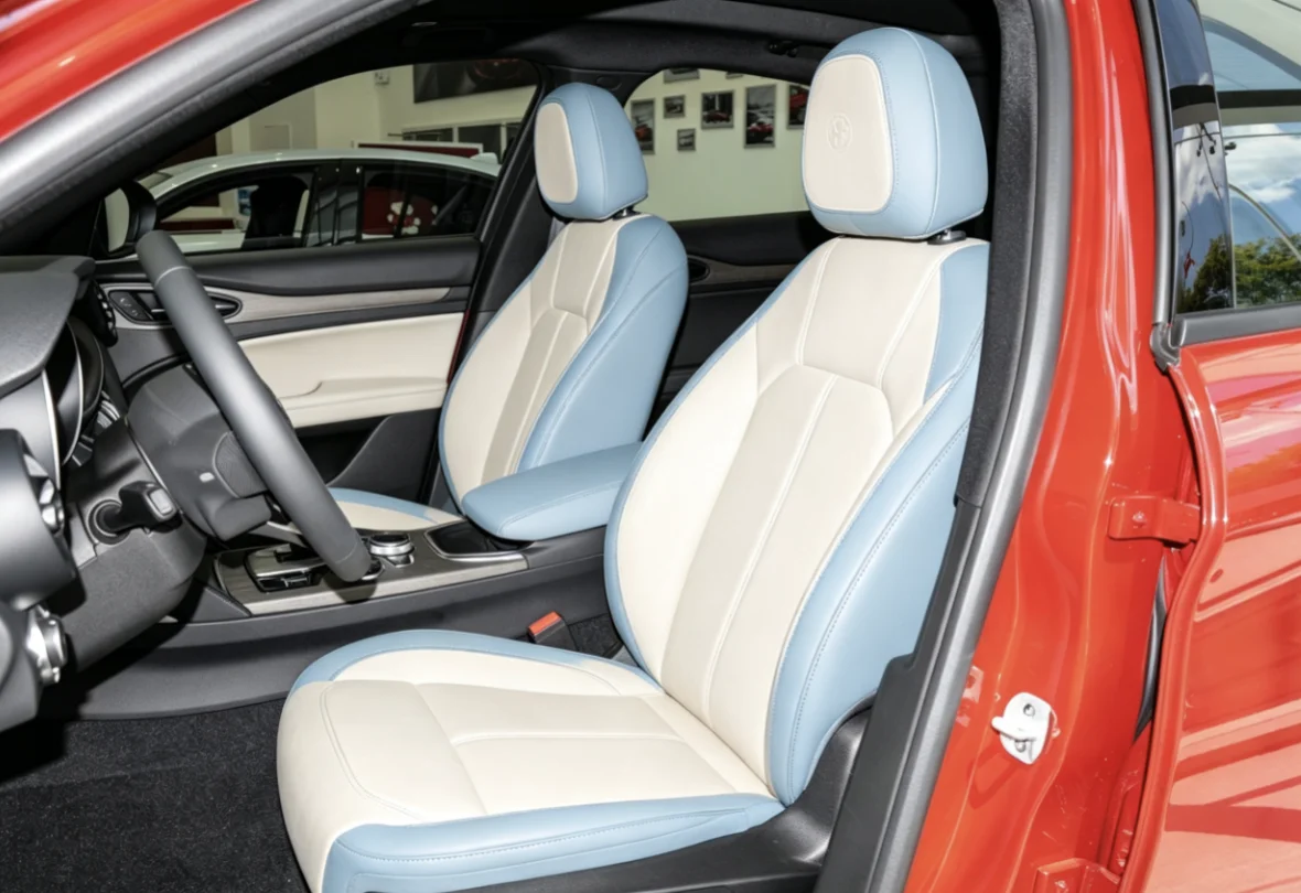 Für Alfa Romeo Stelvio 2017~2019 Maßgefertigte Autositzbezüge Luxuriöses Nappaleder 100% Passgenau Innenraumzubehör 360 ° Vollständige Abdeckung – Detail 6
