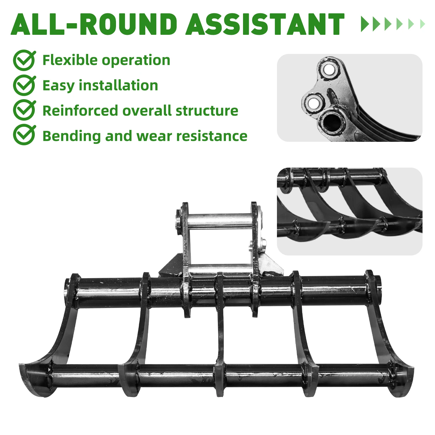 Pengiriman Gratis Stok AS Mini Excavator Wide Rake Cocok untuk Perlengkapan Mini Excavator