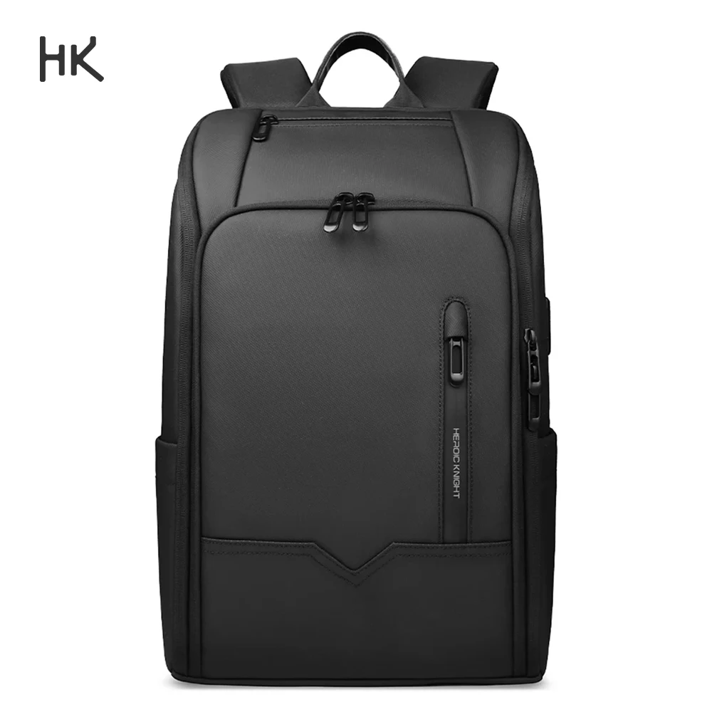 حقيبة ظهر للعمل للرجال من HK مقاومة للماء مقاس 15.6 بوصة للكمبيوتر المحمول مع USB متعددة الجيوب حقيبة ظهر للسفر حقيبة مدرسية ذات سعة كبيرة