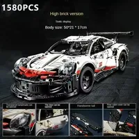 High-Tech Racing Car Building Blocks Large-Scale Sports Car Model Toys Desktop Decoration ABS Racing Car DIY Stress-Relief Toys