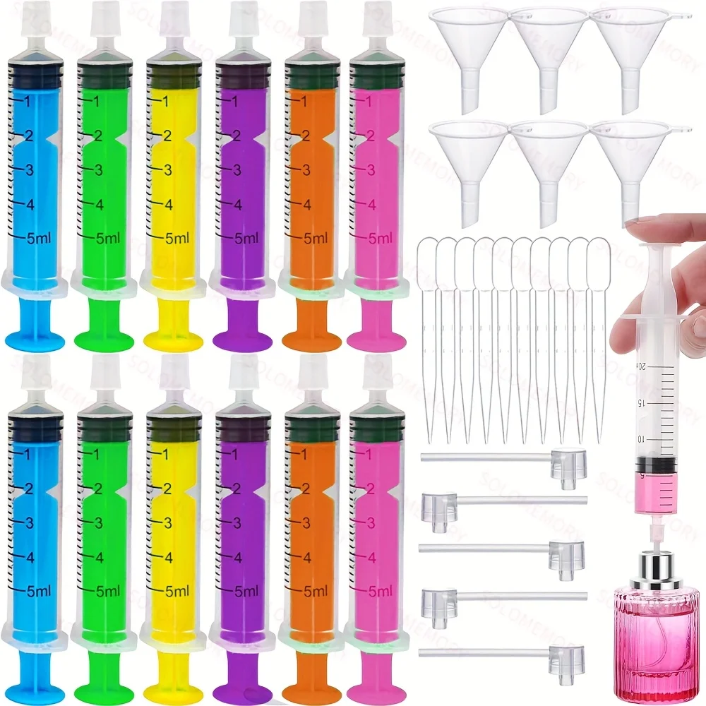 vvocci Perfume Refill Set: Plastic Funnel, Pipettes,  20pcs Droppers and Syringes-Perfect for Traveling and Dly Cosmetics