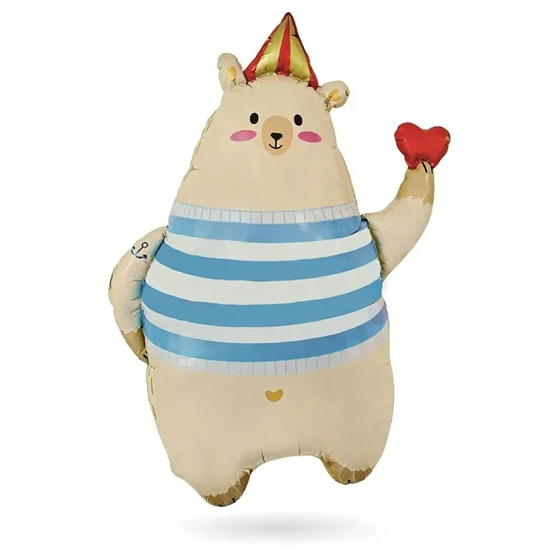 Matte Niedliche Cartoon Seemann-Bär Folienballons für Babyparty, Geburtstag, Valentinstag, Hochzeitsdekoration, Heliumballons