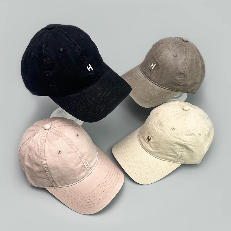 

Korean Embroidered H Letter Baseball Hats New Unisex Casual Breathable Simple Sunshade Comfortable Versatile Fashion Peaked Caps