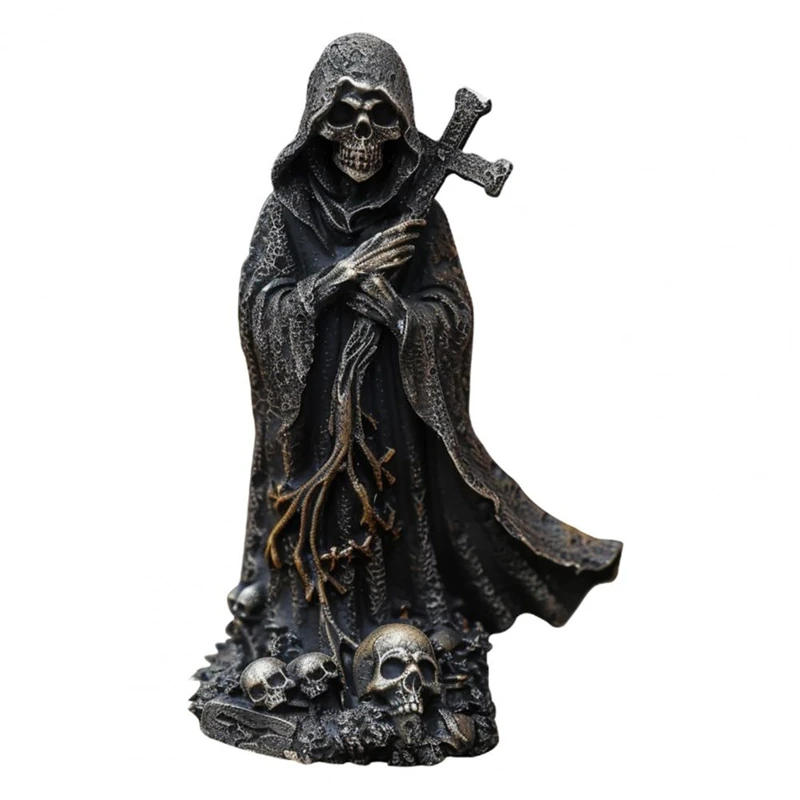 

Skeleton Figurine Evils Grim Reaper For Halloween Home Office Decor