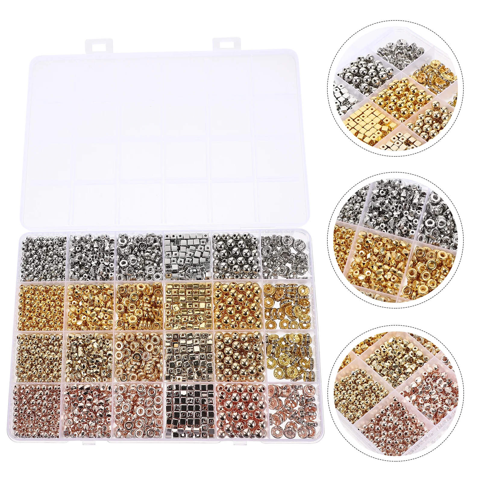 

1Set Spacer Beads Premium DIY Craft Supplies for Jewelry Making Necklace Bracelet Loose Beads Kit Beading Kits