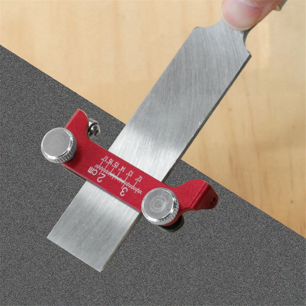 Afilador de cuchillos de ángulo fijo N18R, guía de afilado, soporte de afilado de cinceles para carpintería y aviones con escala