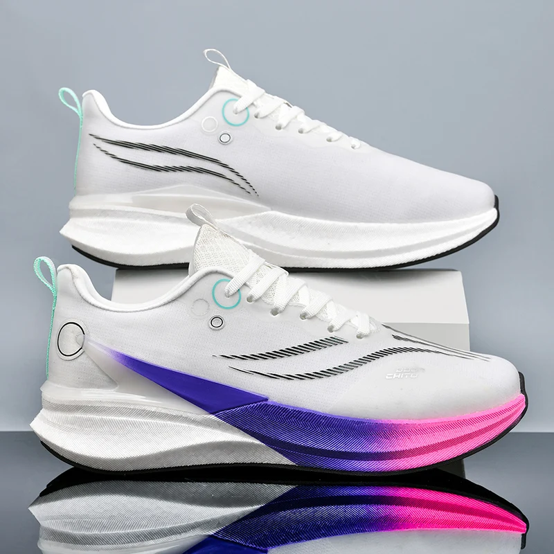Speciality Carbon Plate Sports Running Shoes Marathon Air Cushion Men Breathable Lightweight Women Comfortable Nonskid Sneakers