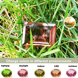 BOCARMAN Color-change zultanite rectangular flat loose bare stone DIY matching stone beads different light sources change colors
