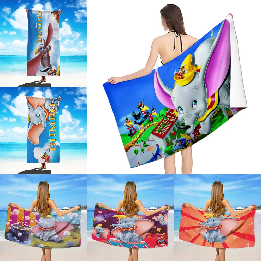 Disney cute cartoon Dumbo Beach Towel Microfiber Sand Free Quick Dry Soft Sandproof Pool Towels Gift for Women Travel Gym Shower