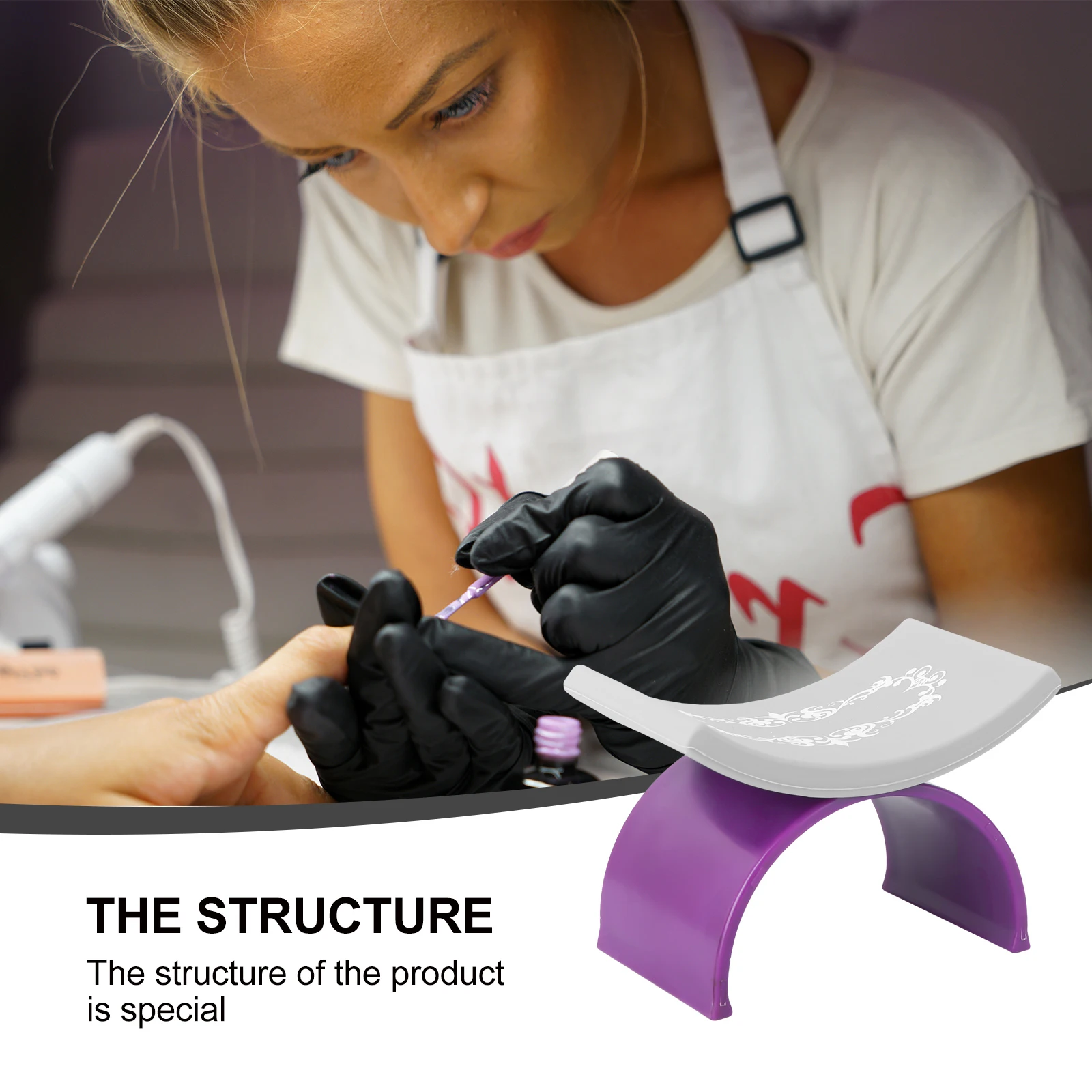 Oreiller à main en Silicone pour manucure, 1 pièce, coussin repose-main en forme de U, Support de poignet confortable, outil d'art des ongles, manucure Portable