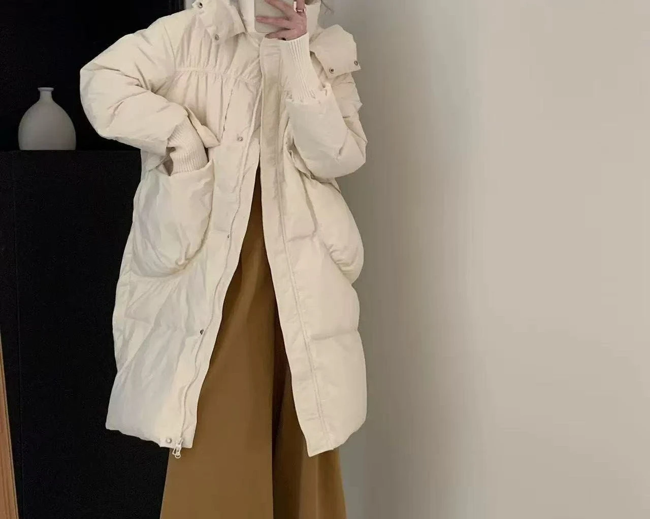 

Down Jacket Fashion Medium and Long Casual Down Hooded Jacket Thickened and Versatile