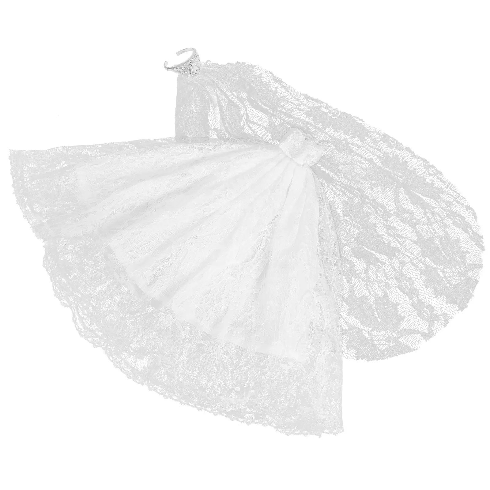 

1Set Wedding Dress Veil Replacement Costume Decorative Dress Outfit for Girls Elegant Reusable Washable Miniature Pretend