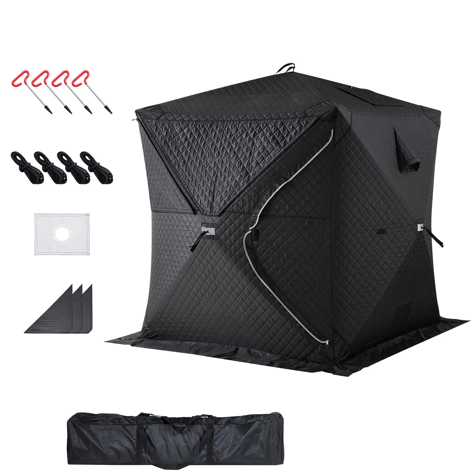 SucceBuy Outdoor Sauna Tent Pro Portable Steam & Dry Sauna for 4 Persons Heavy-Duty Oxford Cloth & Carbon Steel for Camping Home