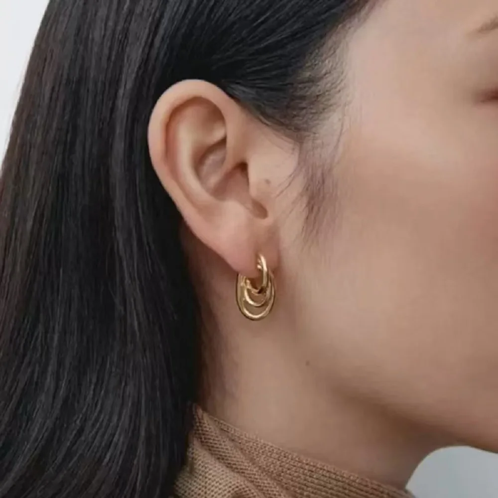 

ENFASHION Aretes De Mujer Line Stud Earrings For Women's Stainless Steel 18K Plated Gold High Street Fashion Jewelry E251802