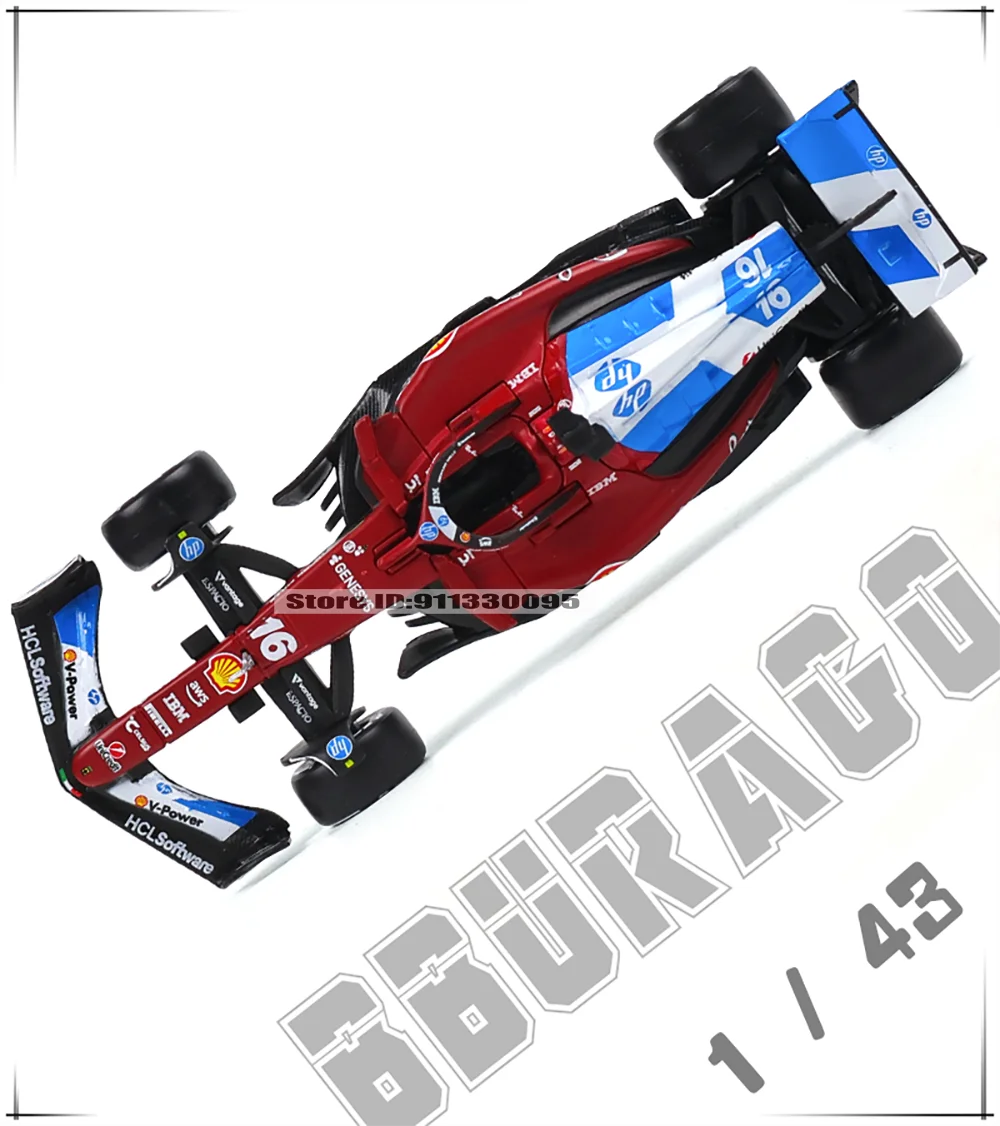 Bburago 1:43 F1 2025 Ferrari SF25 Miami Grand Prix # 16 Charles Leclerc # 44 Lewis Hamilton Legierungsmodellauto Druckguss-Modellspielzeug – Detail 2
