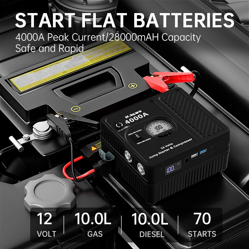 10L gas 10L power station mini car jump starter power banks lithium jump starter