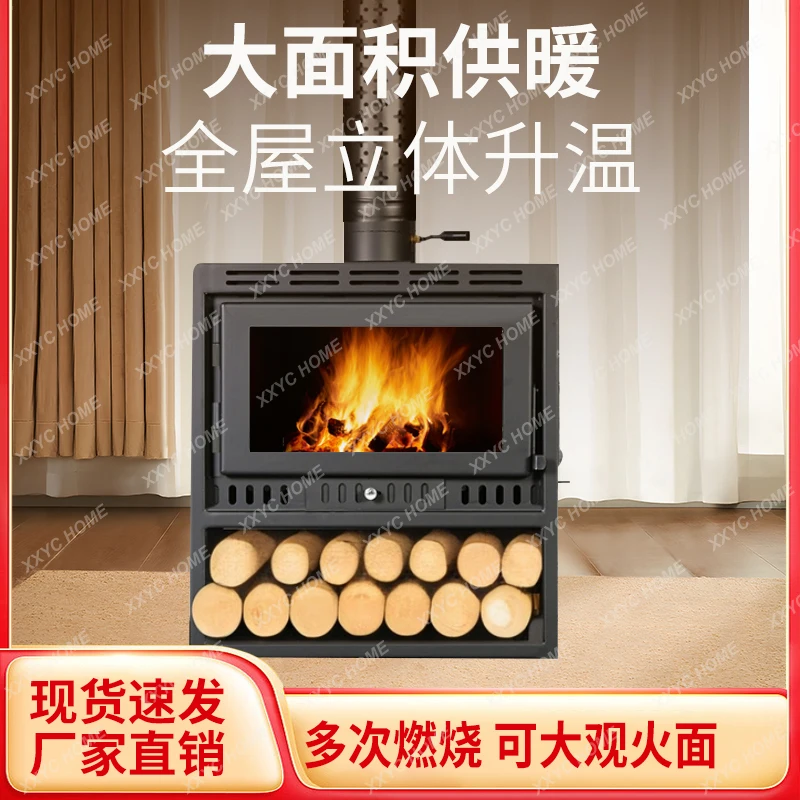 European-Style Retro Real Fire Fireplace Burning Firewood Fire Heating Stove Burning Fire