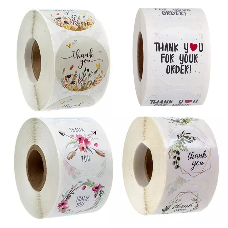 500 قطعة 1 بوصة شكرا لك ملصقات ل المغلف ختم تسميات لوازم مكتبية اليدوية حفل زفاف هدية لاصقة تزيين #1