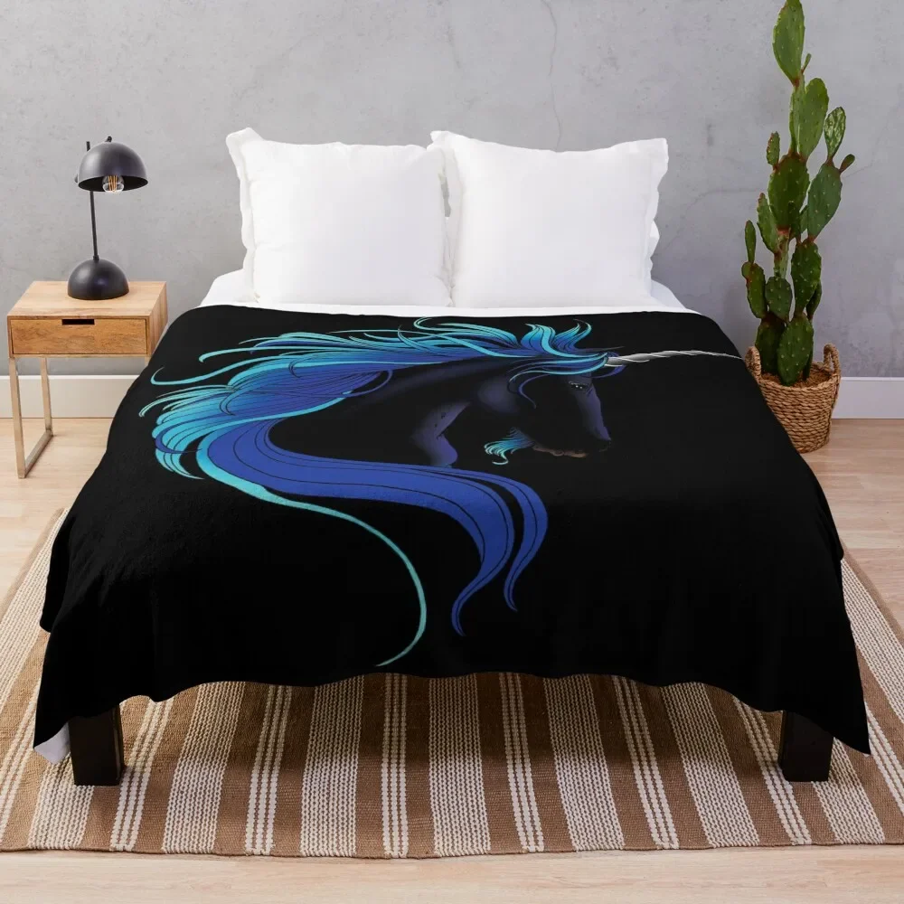 Black Unicorn Throw Blanket Luxury Brand Blanket Beach Blanket