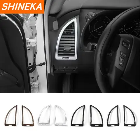SHINEKA Interior AC Air conditioning Vent Decorative Trim Outlet Cover Frame for Nissan Patrol Y62 2017 Car Accessories ABS 2pcs 10 best sales nissan patrol y62 accessories - №6