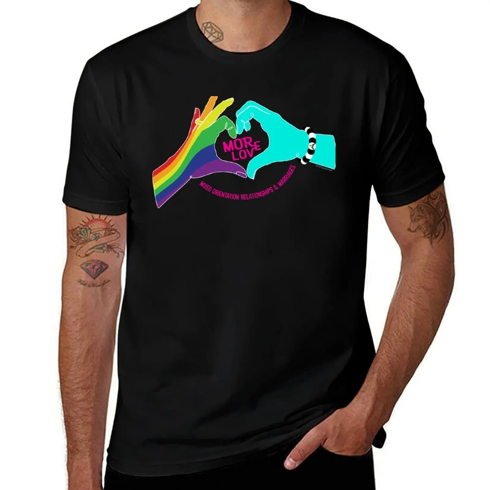 

MOR LOVE Rainbow and Cyan St8 T-Shirt funny costumes summer top mens graphic t-shirts