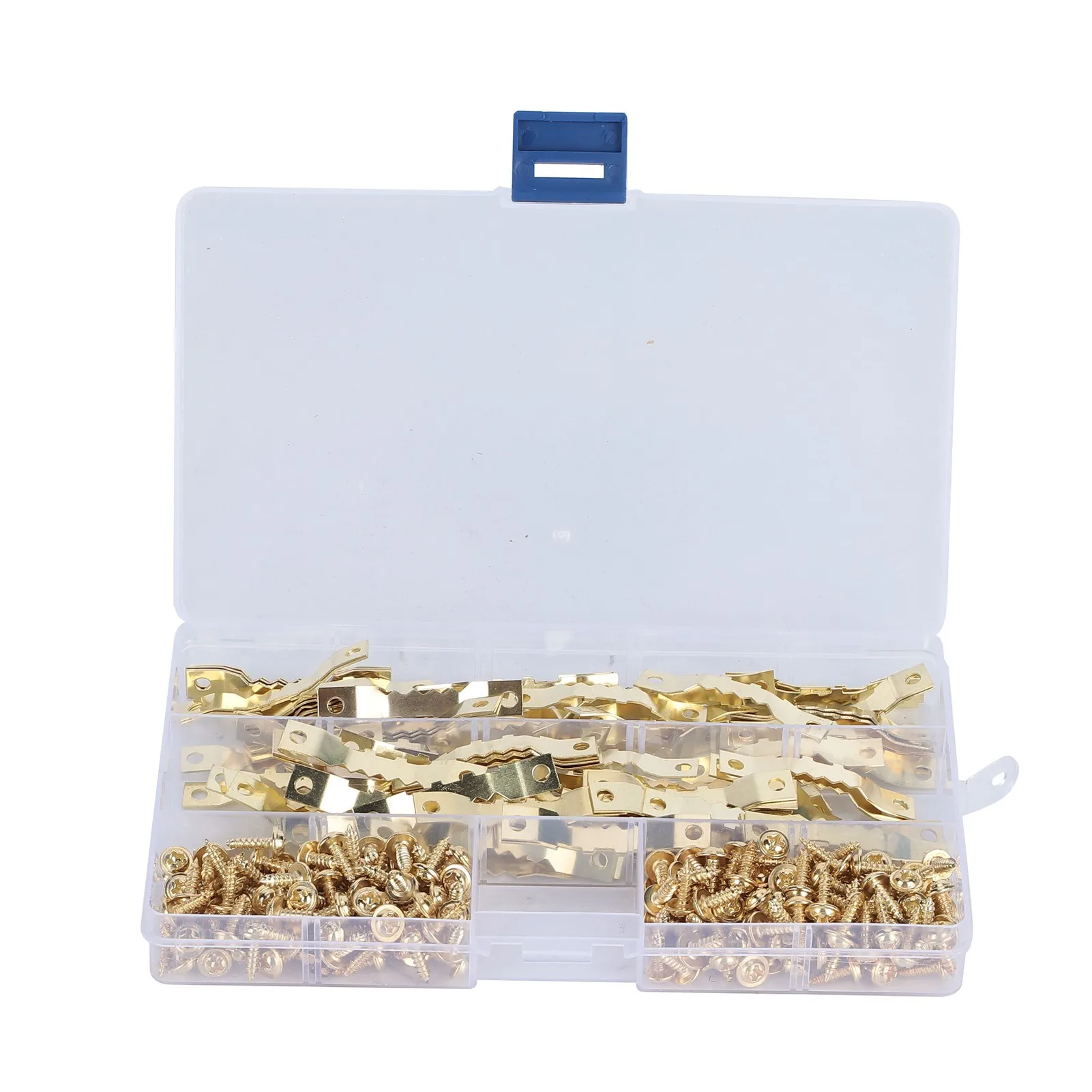 100pcs Sawtooth Hangers Hanging Hooks with 200pcs Screws for Paintings Picture Frame Home Decor