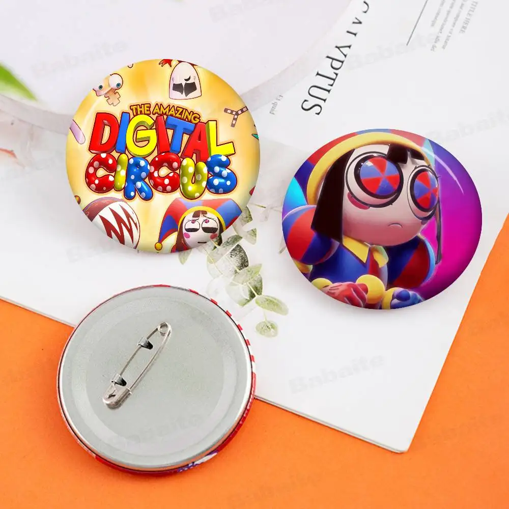 Cartoon T-The A-Amazing D-Digital C-Circus Creative Pins Funny Faces Round Snap-in Brooch Badge Backpack Hat Accessories Gifts - view 4