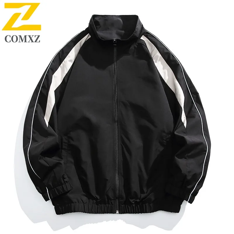 COMXZ الرجال الوقوف طوق الرياضة في الهواء الطلق سترة عادية يندبروف معطف مقاوم للماء الشارع الشهير خفيفة الوزن للمشي التخييم 2025 #3