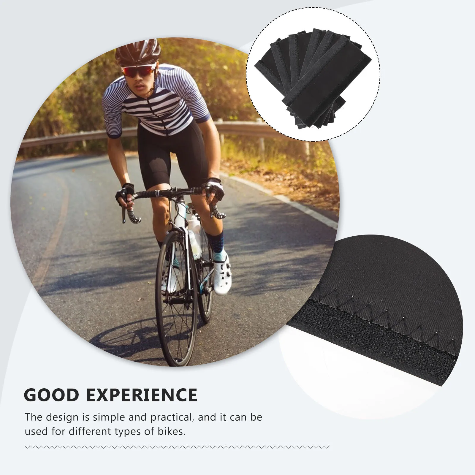 

6pcs Bike Chain Cover Protector Nylon Cloth Guard For Mountain Road Kids Bikes Durable Cycling Accessories Frame Pad