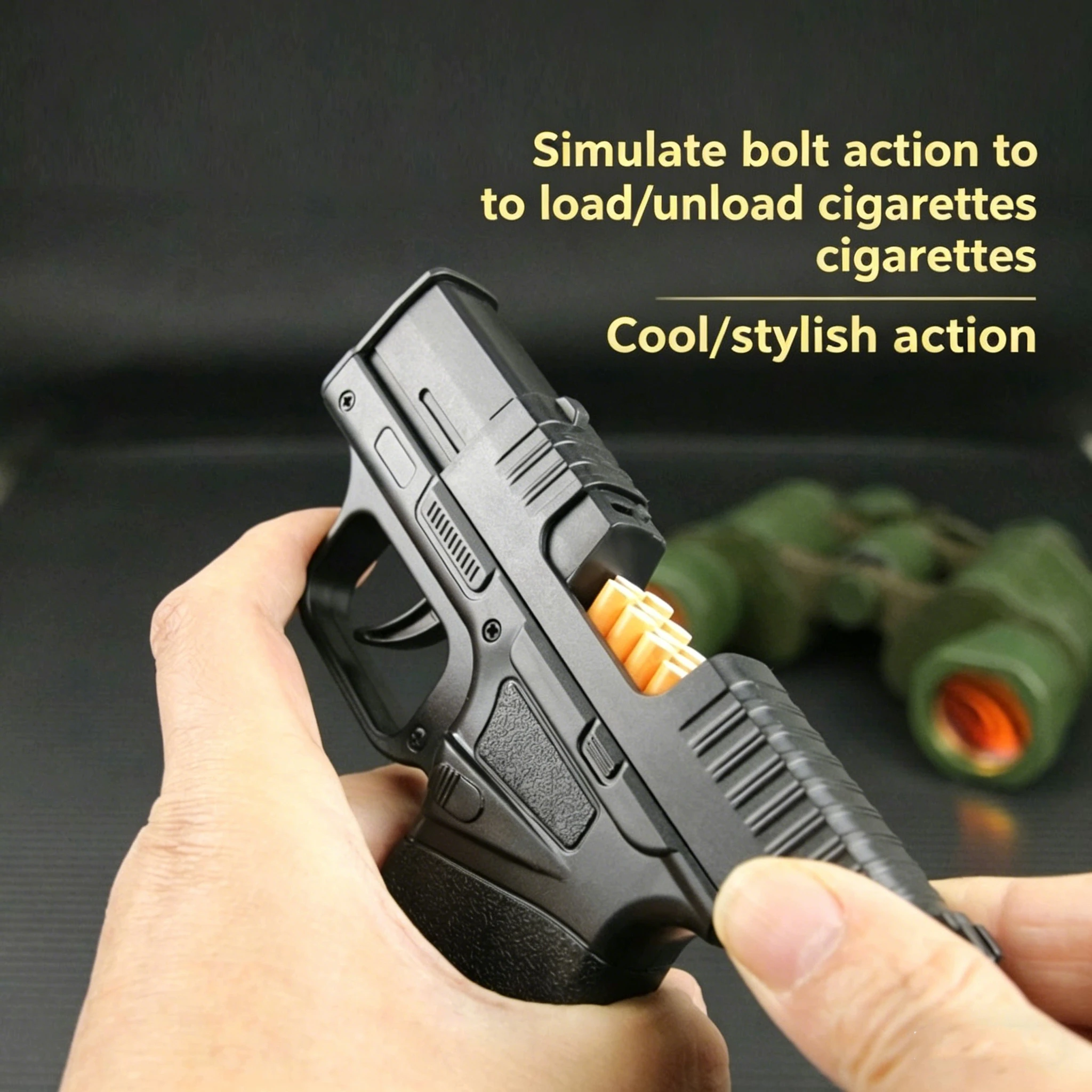 2026 New Gun Lighter Type of Butane Inflatable Windproof Straight Forward Blue Flame Lighter and Smoking Accessories Smoking