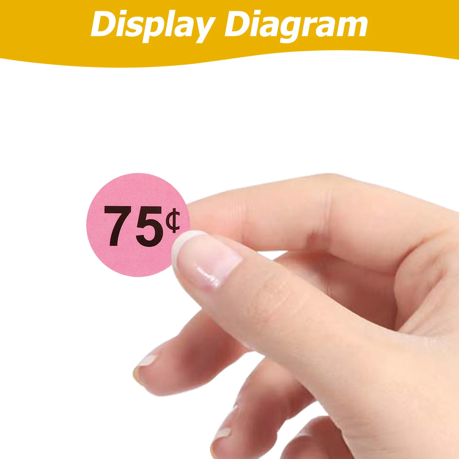 

10 Sheets Price Stickers Removable Round Color Bright Sale Price Tags Self-Adhesive Labels for Retail Shops Garage Sales