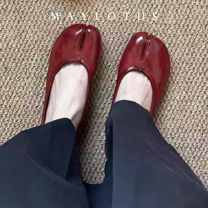 Size 35-42 Ballets Flats Split Toe Shoes Mary Janes Dress Loafers Ballerina Zapato Mujer Mocasines Ladies Ballerina Tabi Shoe