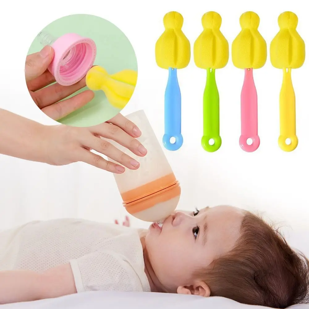 360 Degree Baby Bottle Brush Handheld Portable Nipple Pacifier Brush Multifunctional Soft Cup Glass Cleaner