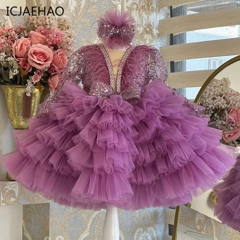 

2024 Elegant Princess Costumes for Teenage Girls Children Outfit Carnival Pageant Sequins Tulle Tutu Dresses Partywear Matching