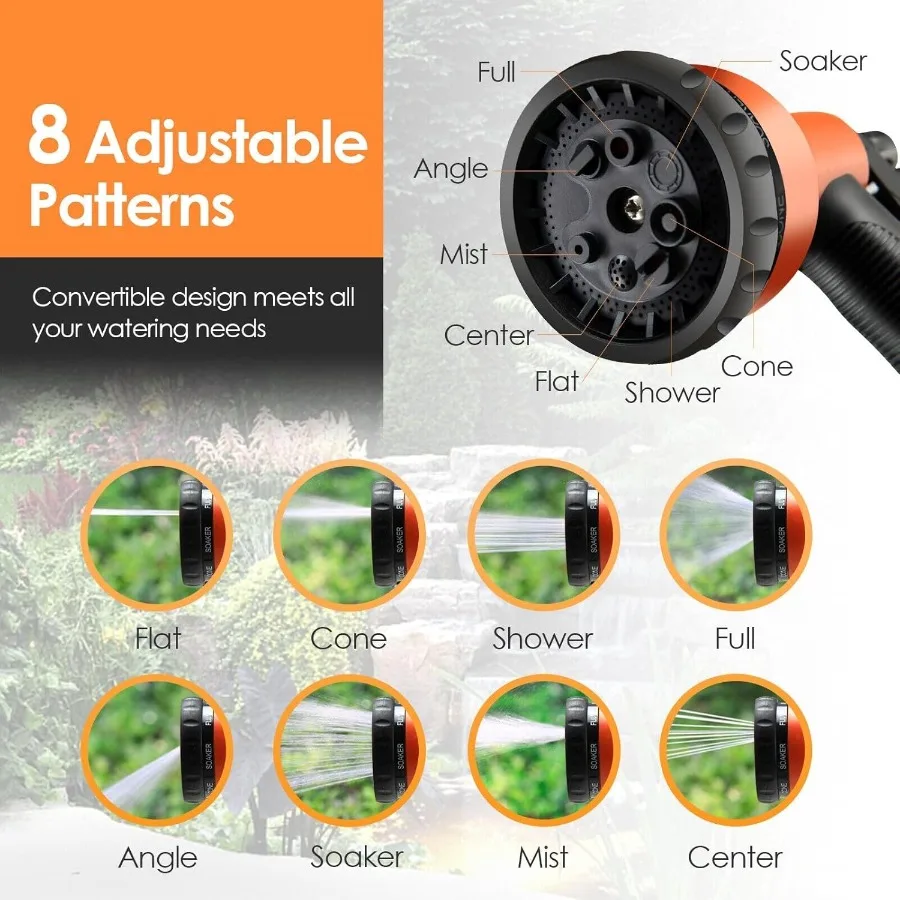 屋外庭園用格納式ホースリール 100フィート x 1/2インチ 高性能ウォーターホース 180度回転壁掛けブラケット付き F