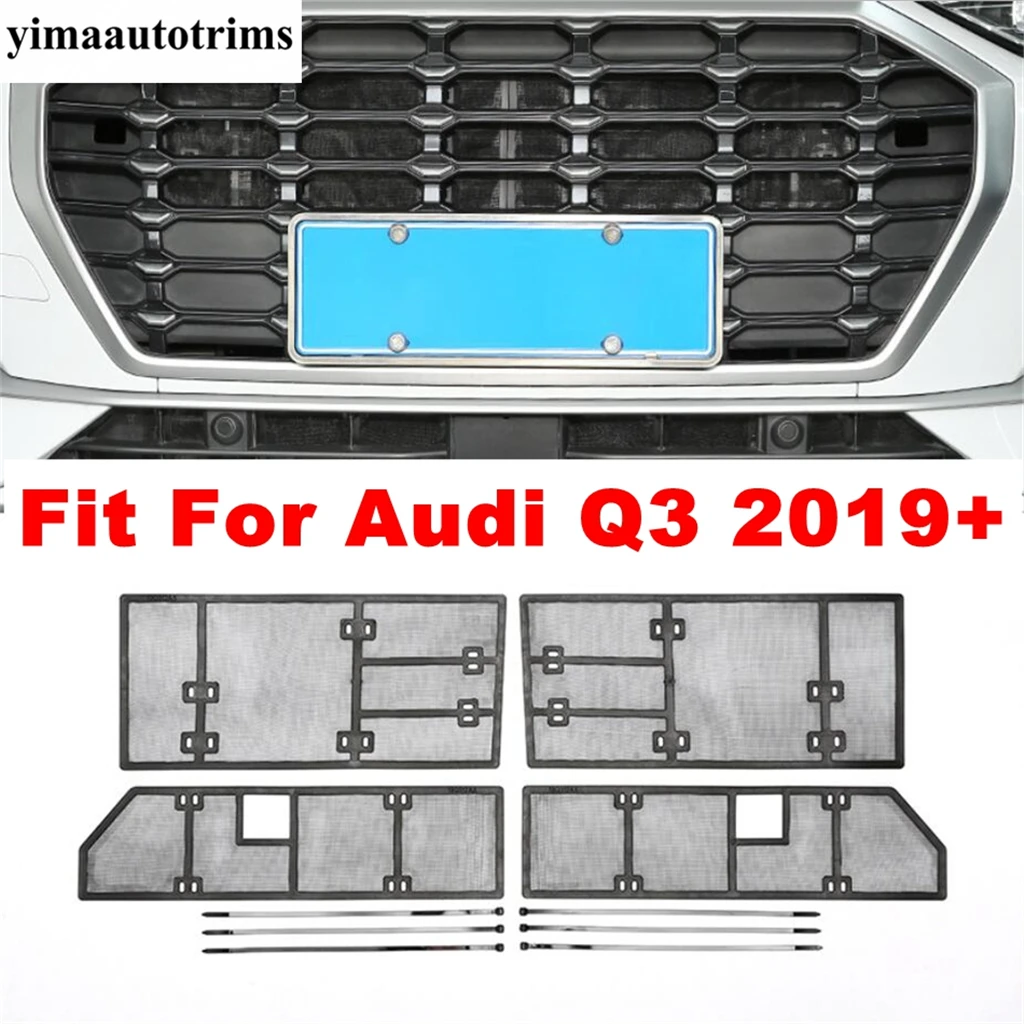 

Car Front Middle Grille Grill Insect Screening Insert Mesh Net Protection Trim For Audi Q3 2019 - 2024 Accessories Exterior Kit