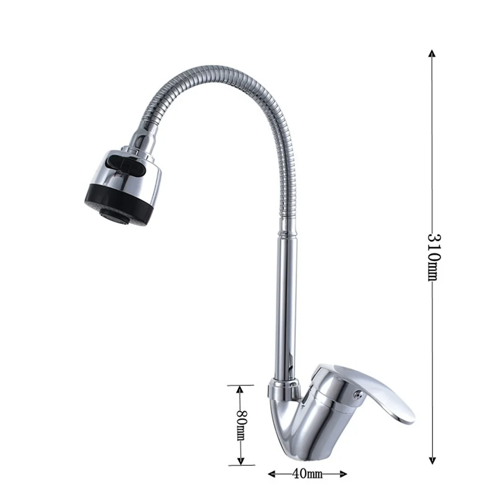 Zinc Alloy Kitchen Faucet with 360 Degree Rotatable Spray Head and Shower Function for Modern Minimalist Basins