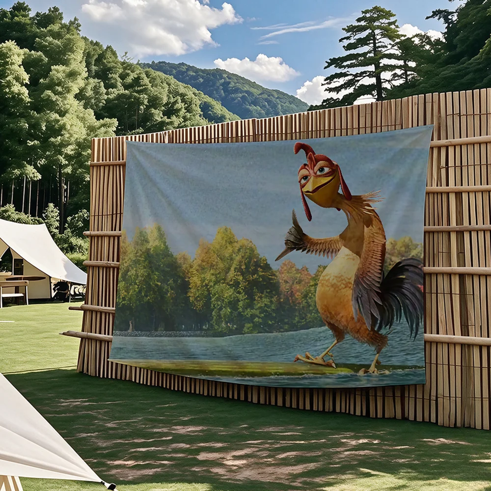 Chicken Joe Surfs Up Lustiges Meme Abstrakte Cartoon-Flagge Wandteppiche Outdoor-Partys Schlafzimmer Wohnzimmer Studentenzimmer Wanddekoration – Detail 4