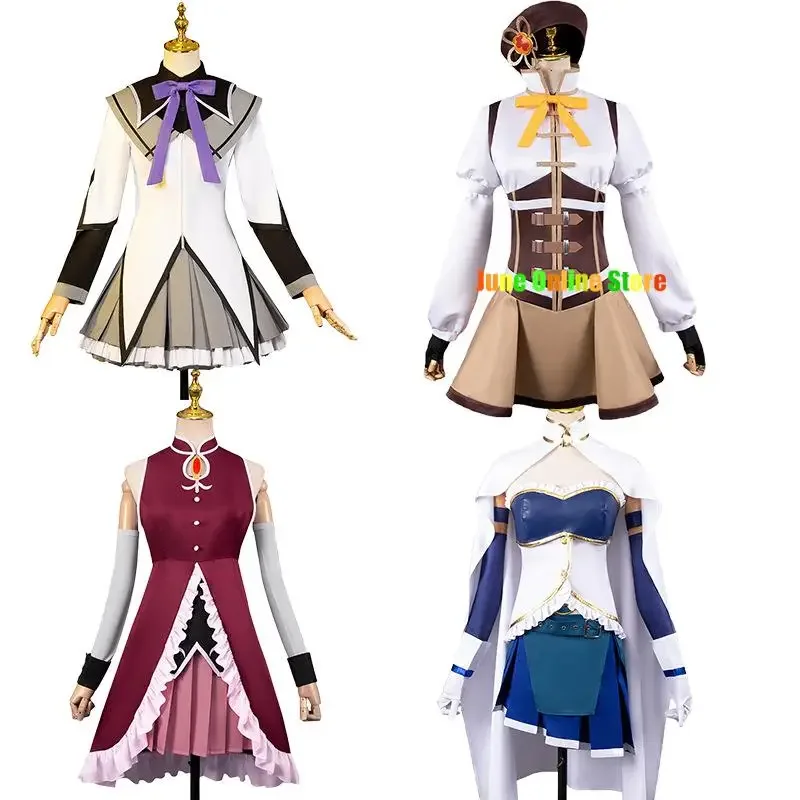 Anime Puella Magi Madoka Magica Sakura Kyouko Miki Sayaka Tomoe Mami Akemi Homura Cosplay Costume Wig Combats Skirt Uniform