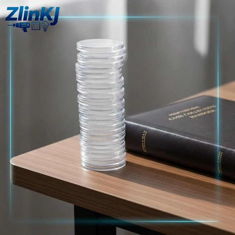 20Pcs Transparent Round Coin Storage Box Plastic Holder Display Capsules Collection Protection Cases