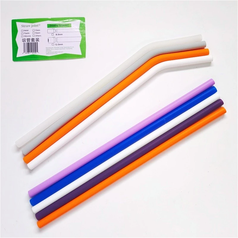 10pcs/bag Multiple Sizes Food-Grade Colored Silicone Straws-Heat-Resistant,Odorless for Christmas Decoration & Craft Tool