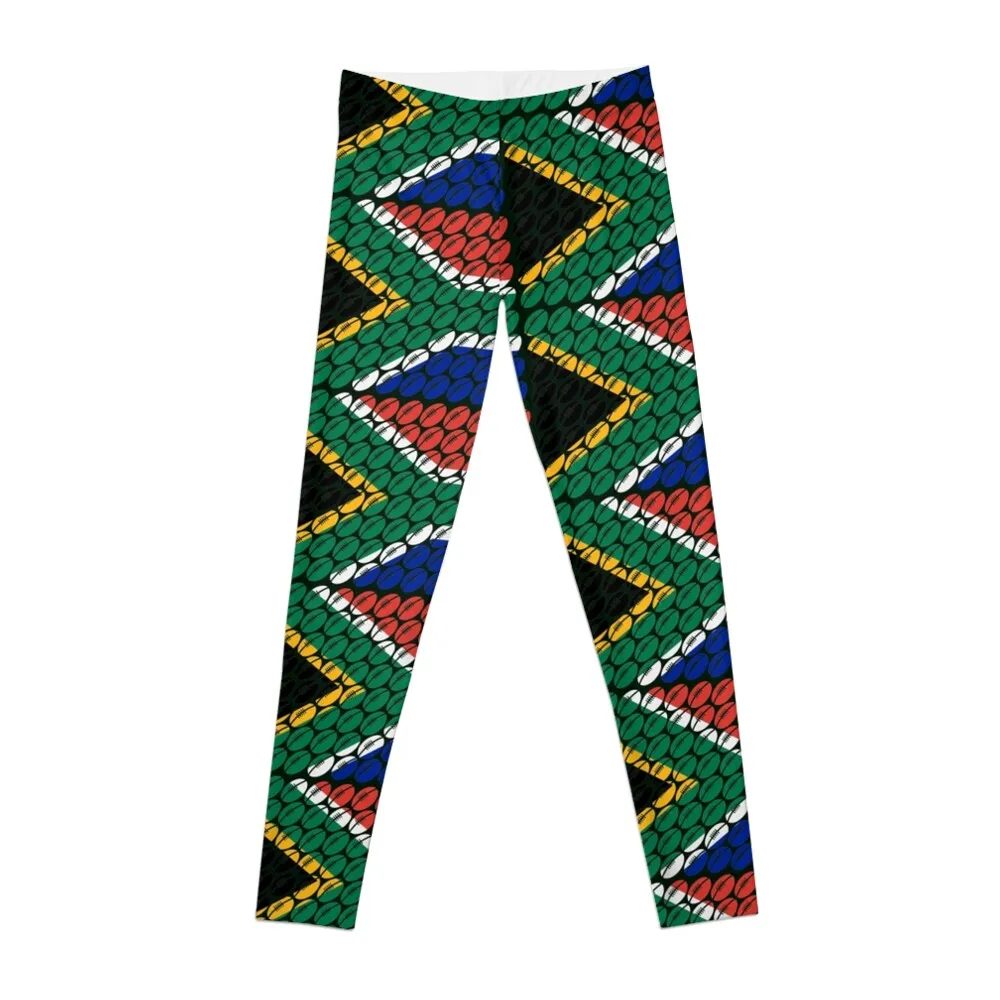 

South Africa Flag Rugby Ball Pattern Leggings Women's sports pants workout shorts Sweatpants Womens Leggings