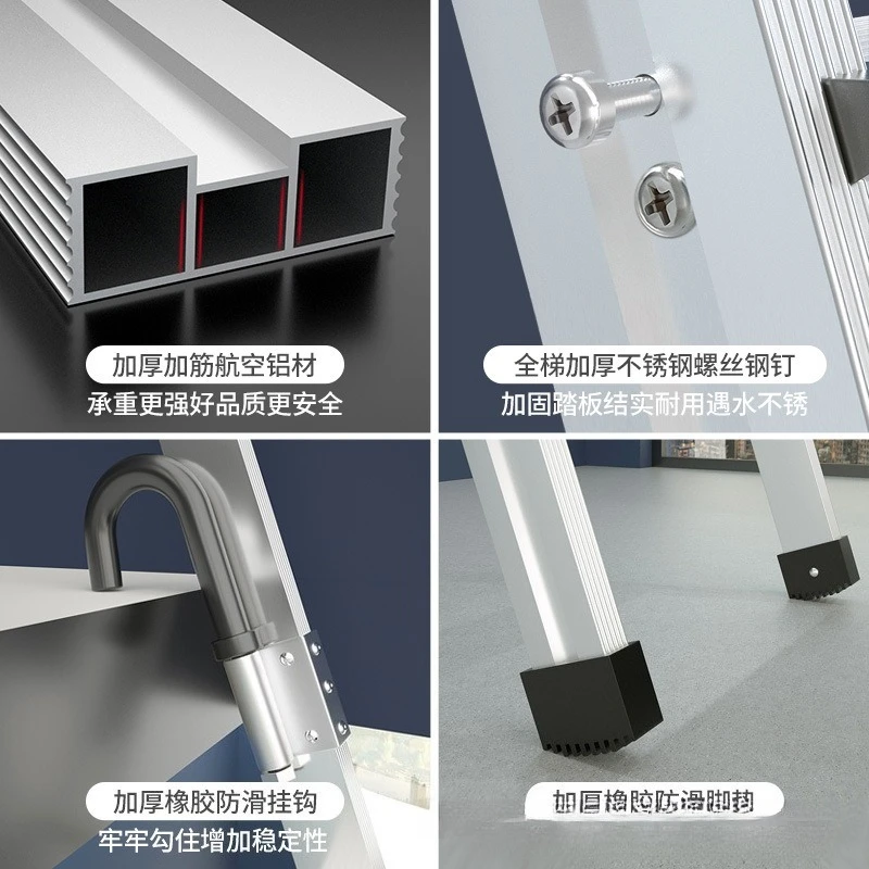 2025 RV step, thickened aluminum alloy folding step, easy to install and remove, portable climbing step, step ladder