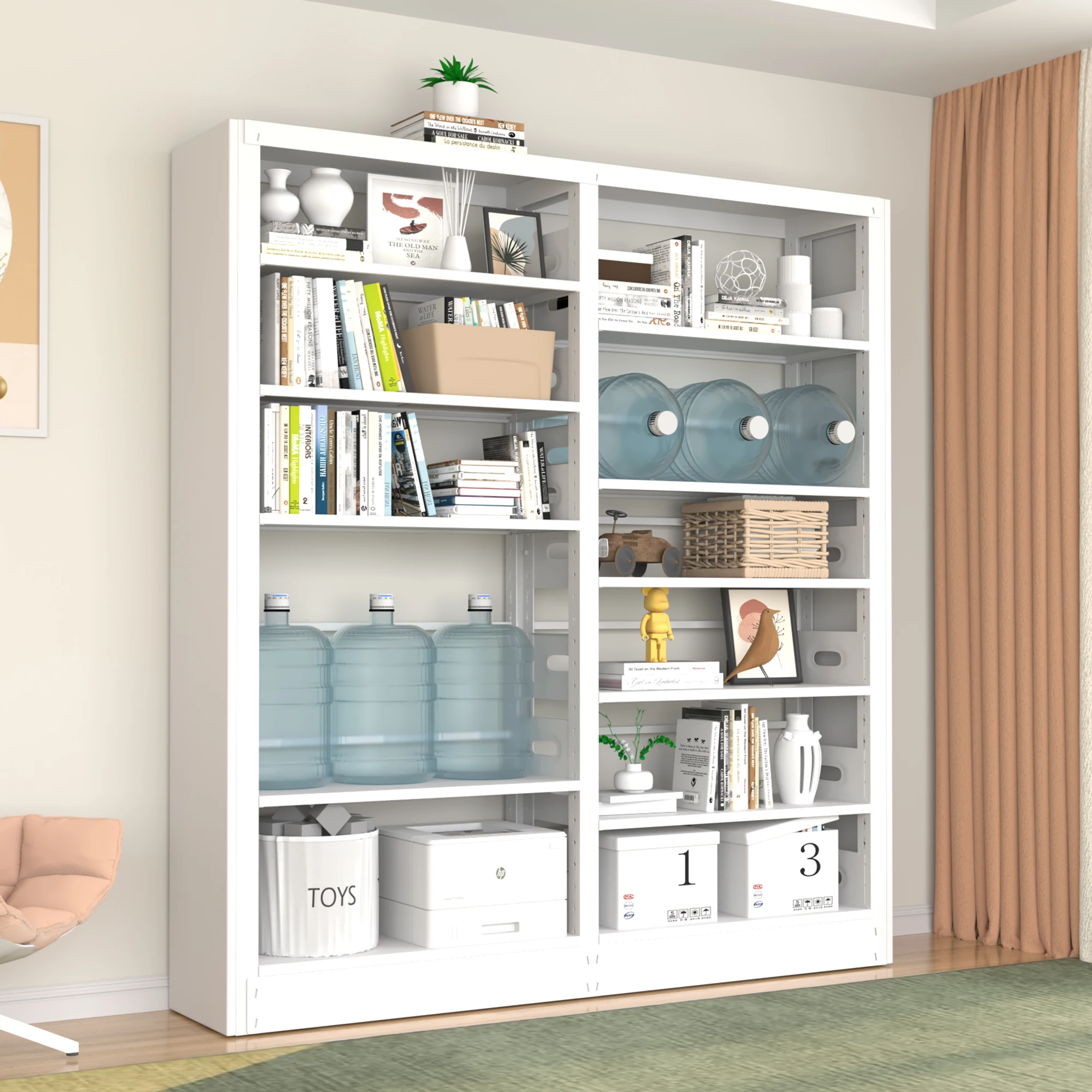 Modern design freestanding rust-proof file cabinet modular freestanding bookcase with storage design steel bookcase