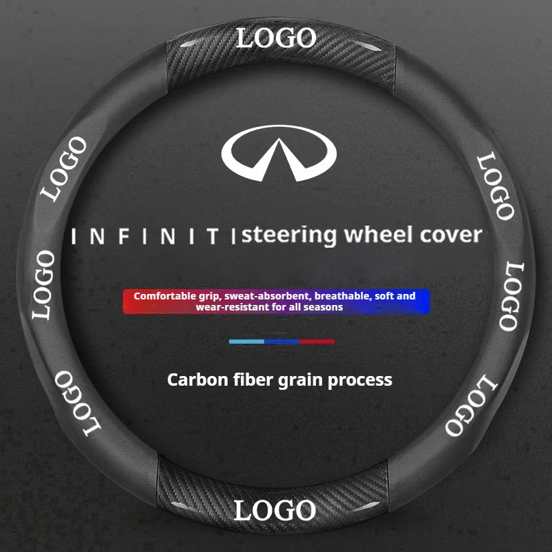 For Infiniti FX35 Q50 Q30 ESQ QX50 QX60 QX70 EX JX35 G35 G37 Car Accessories Car Suede Carbon Fiber Leather Steering Wheel Cover