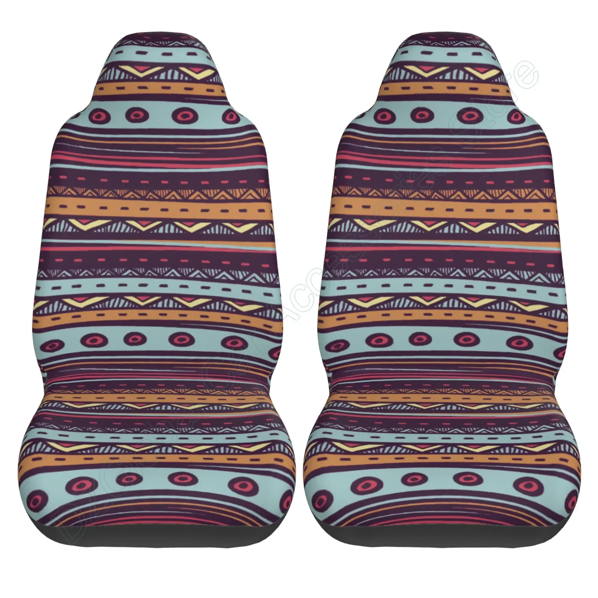 Colorful Stripe Seat Cover Baja Saddle Blanket Weave Universal Bucket Seat Cover Set of 2 Aztec Pattern Car Seat Cover Set