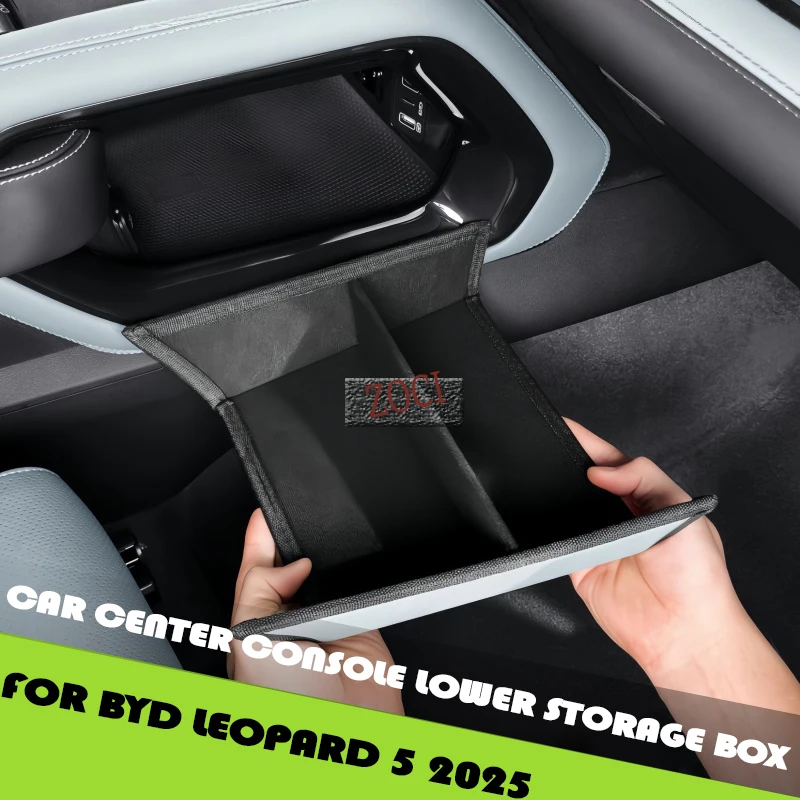 Modified High-sided Storage Box Car Interior Upgrade Parts Car Center Console Lower Storage Box Fit for BYD Leopard 5 2025